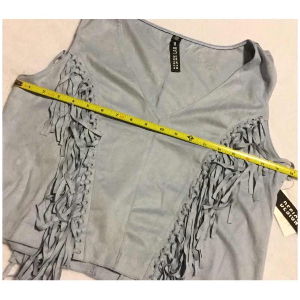 Design Lab Blue Fringe Top - Picture 2 of 4